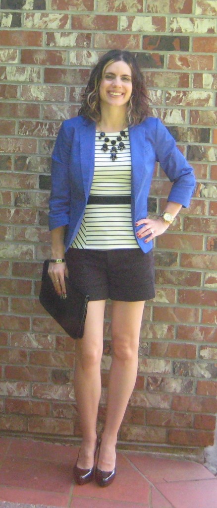 Black & White Stripe Peplum Top-Going Out