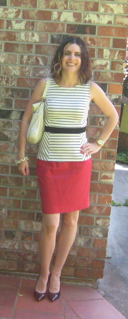 Black & White Stripe Peplum Top-Work